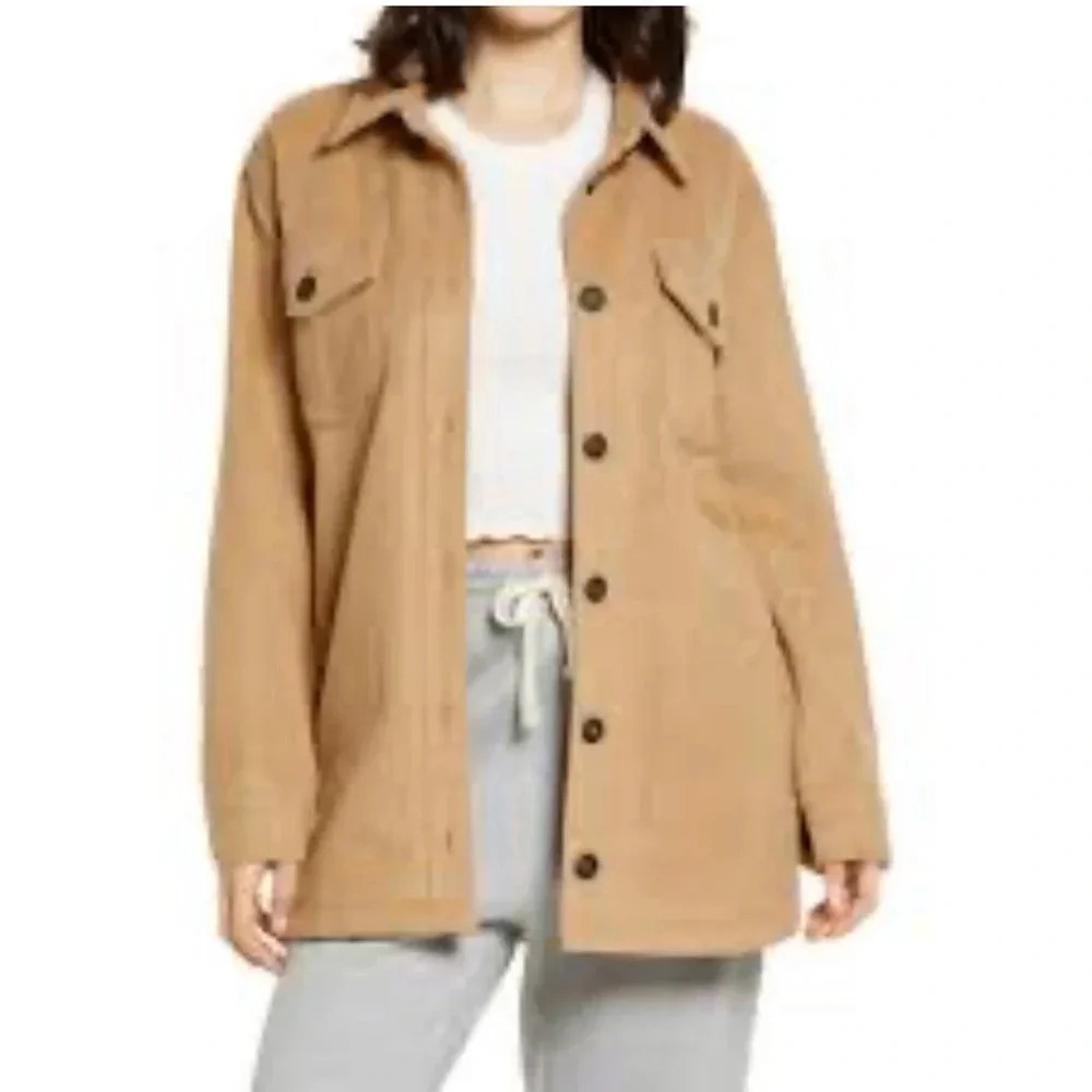 Nordstrom Thread & Supply tan shacket size XS. Oversized fit, thick and warm.